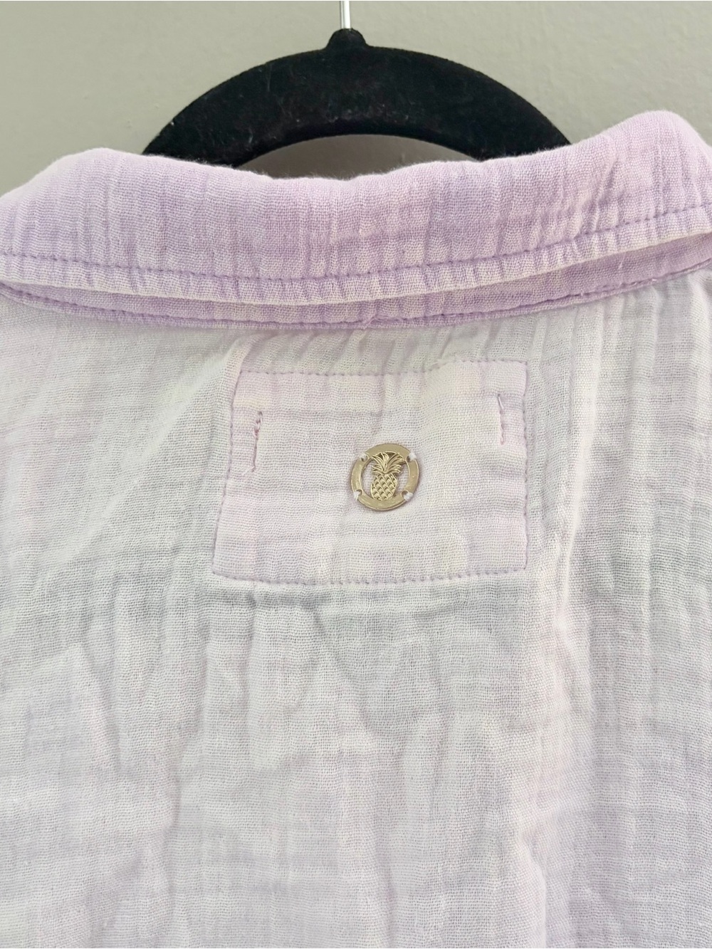 Simply Southern Colorblock Gauze Button Down Shirt Medium Purple Pastel - Picture 3 of 7